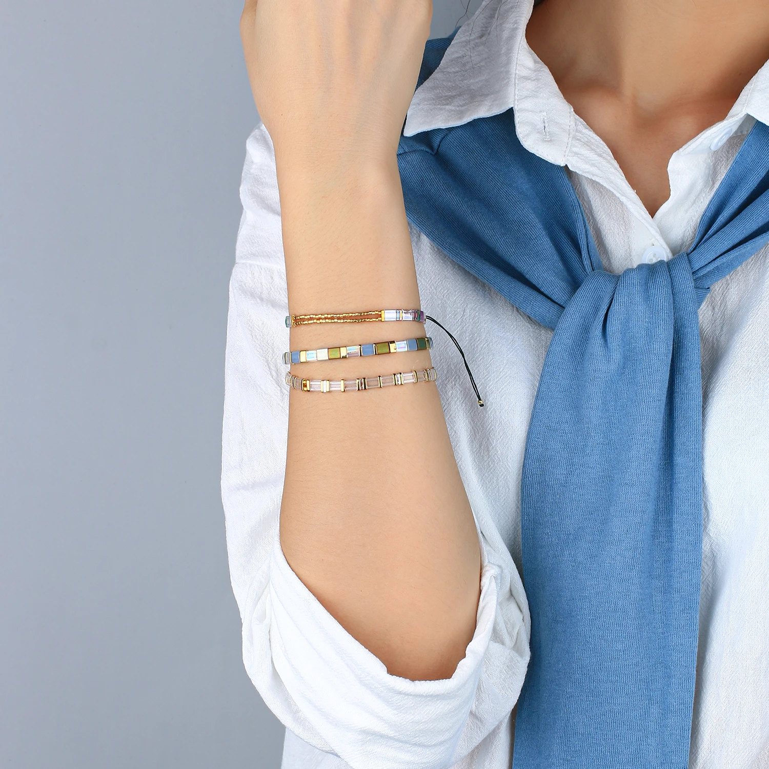 

KELITCH New Women TILA Beads Bracelet Handmade Stack Friendship Stretch Bracelets Jewelry Gift for Women Girls Strand