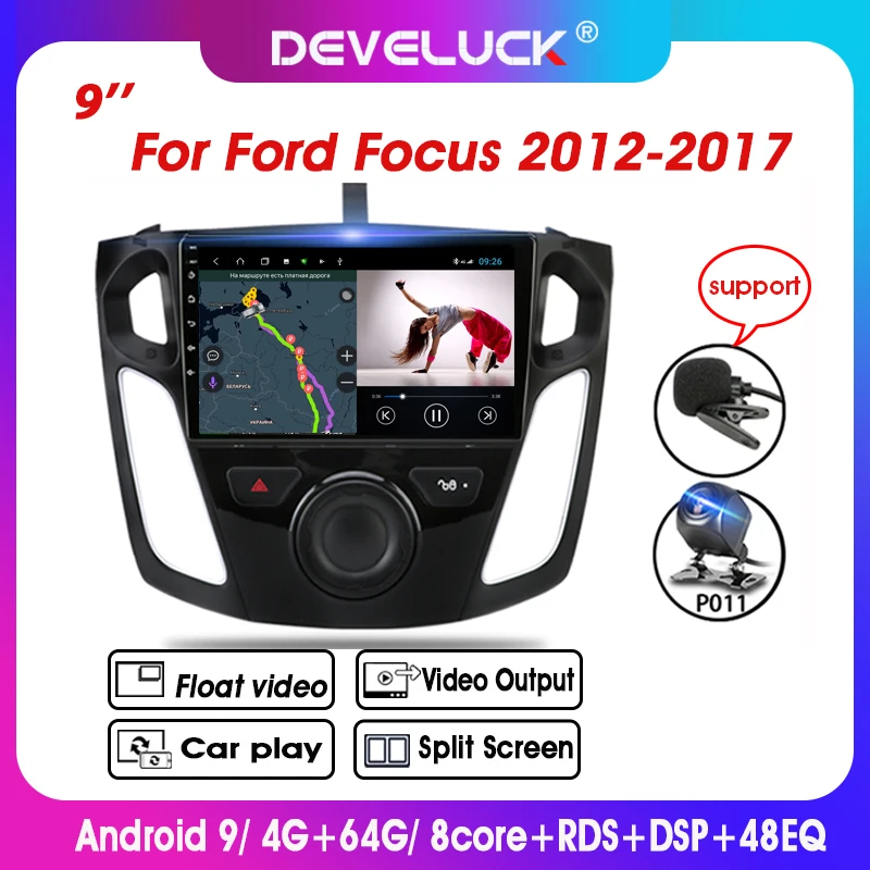 8 ядер Android 9 0 4G + 64G Автомобильный Радио мультимедийный плеер навигация для Ford Focus