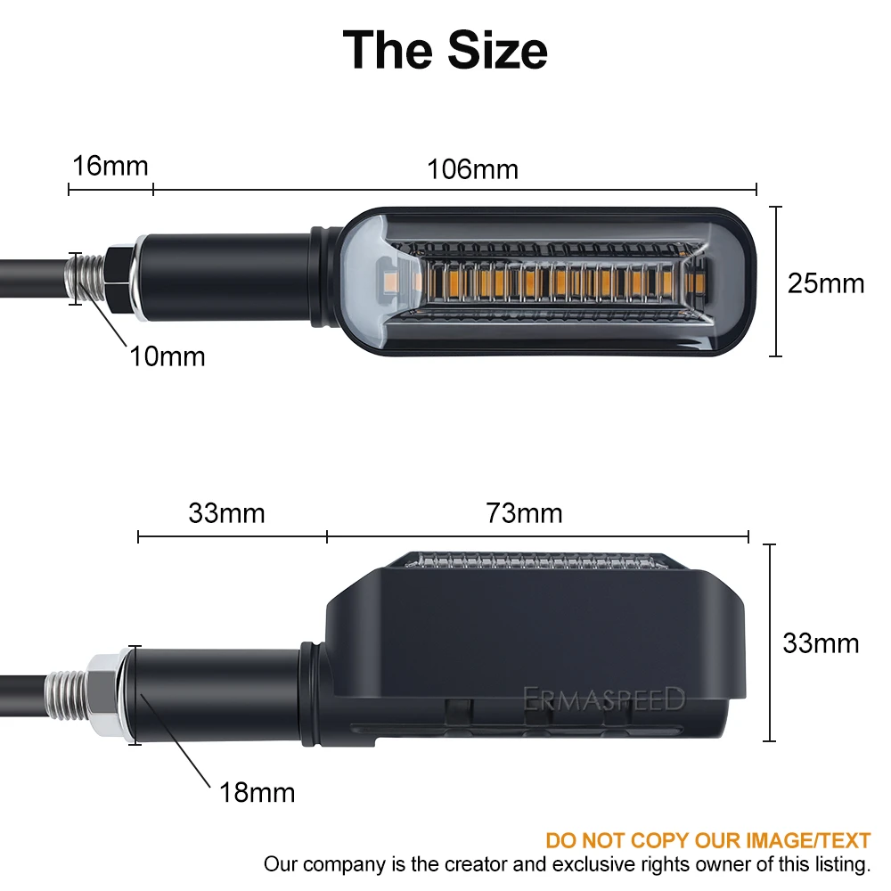 Универсальная светодиодная мотоциклетная мигалка 12 В IP68 водонепроницаемая