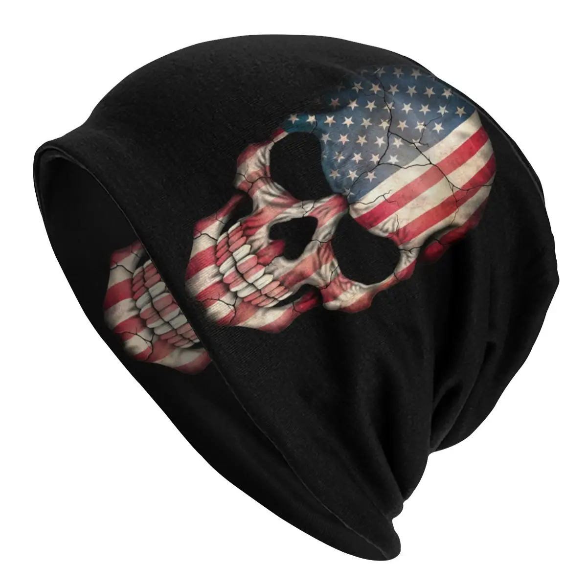 

American Flag Skull Skullies Beanies London British UK Vintage Hats Outdoor Unisex Caps Adult Spring Dual-use Bonnet Knit Hat