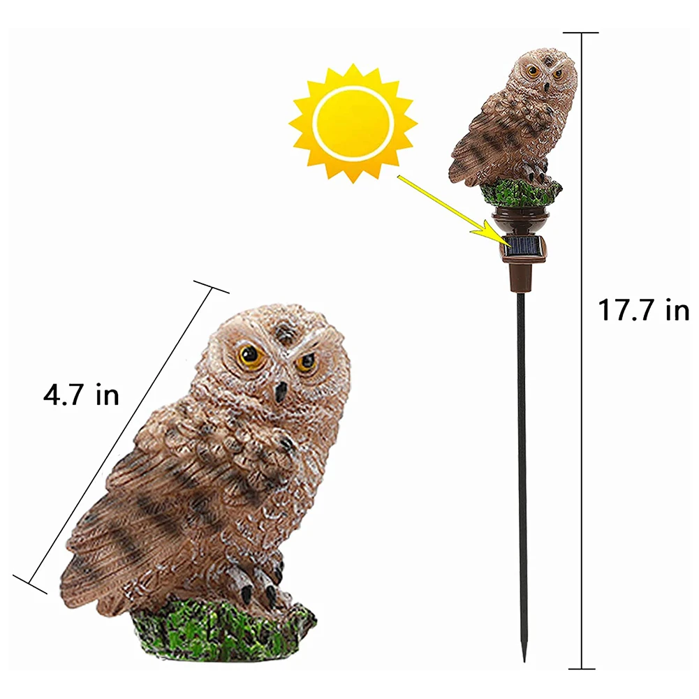 

2pcs Solar LED Lights Outdoor Decorative Lawn Stake Owl Shape Lights for Home Garden Courtyard Adornment Warm White