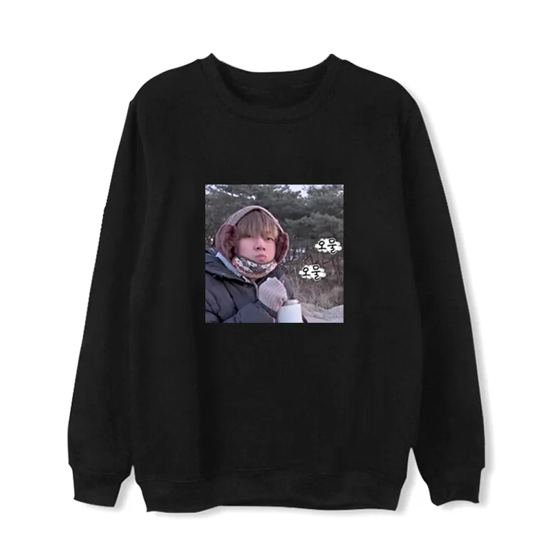 Kpop Bangtan Boys круглый вырез Ким Тхэ Хён с тем же круглым вырезом плюс бархатный