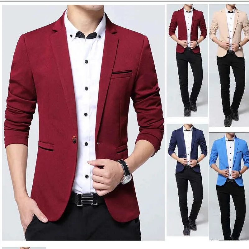 Мужской Блейзер повседневные Костюмы приталенные блейзеры высокого качества