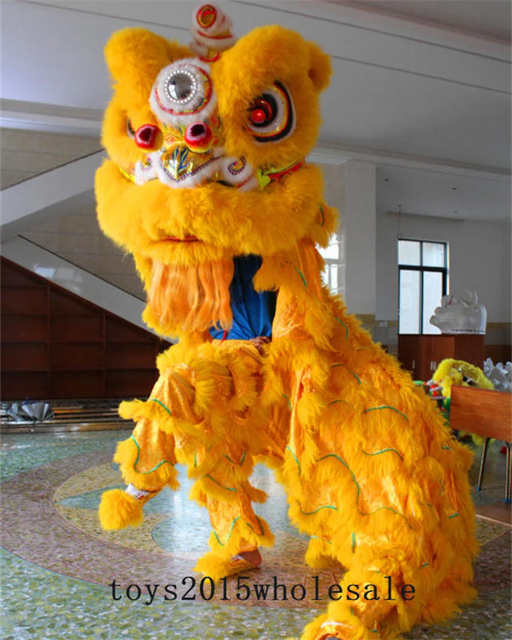 Новый костюм талисмана льва танцевальная шерсть Южная костюмы для косплея