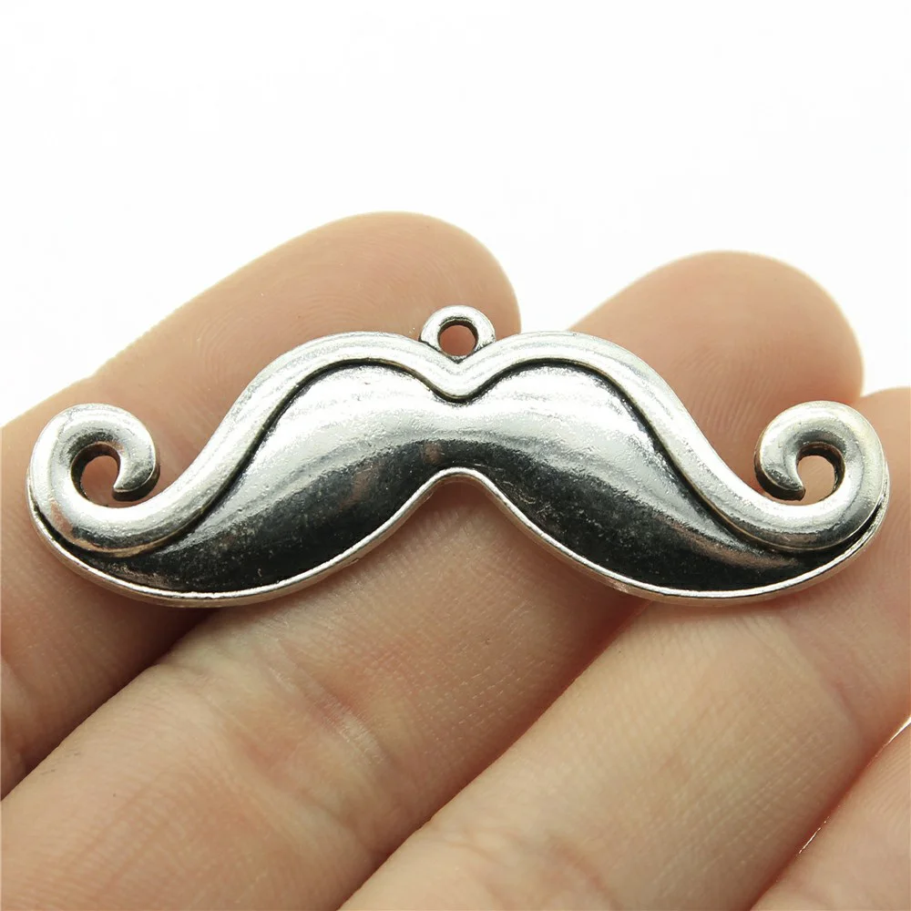 

Wholesale Jewelry Lots Antique Silver Color 53mm Moustache Charms For Bracelet Diy Jewelry Making Accessories 2 Pieces