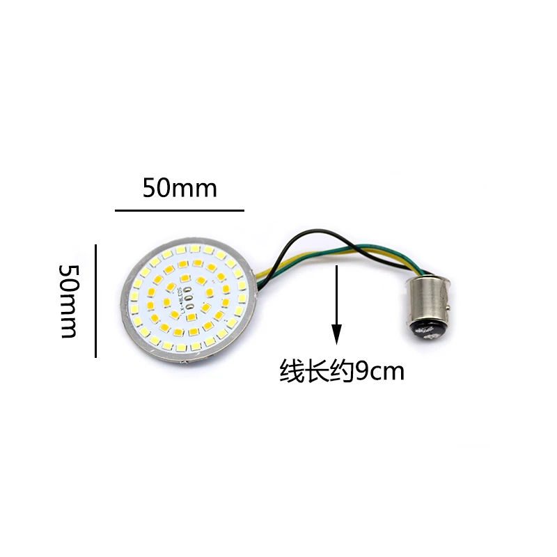 Motorcycle 2" Bullet 1157 LED Inserts Turn Signal Light Panel White/Amber For Harley Sportster 883 1200 Softail Fatboy |