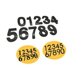 Дверные таблички черного цвета, Домашний номер 5 см6 см, наклейка для дома, отеля, 3D цифры, табличка, знак, адресный почтовый ящик,  0-9, пластик цифры на почтовый ящик дома номера американсике подкова на дверь дома