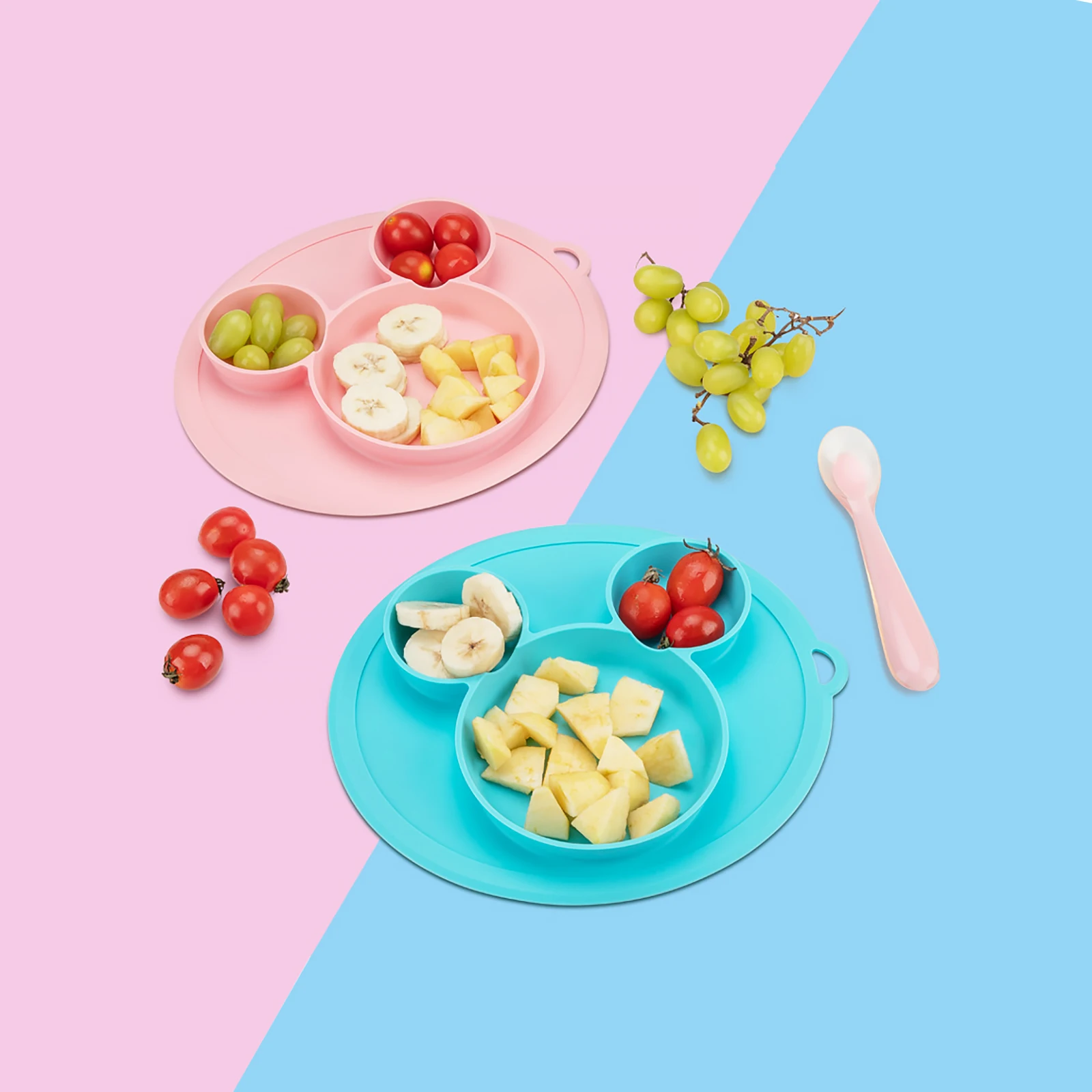

Baby Feeding Suction Plates For Kids With Silicone Baby Bowl Suction Feeding Baby Tableware Children Dining Dishes