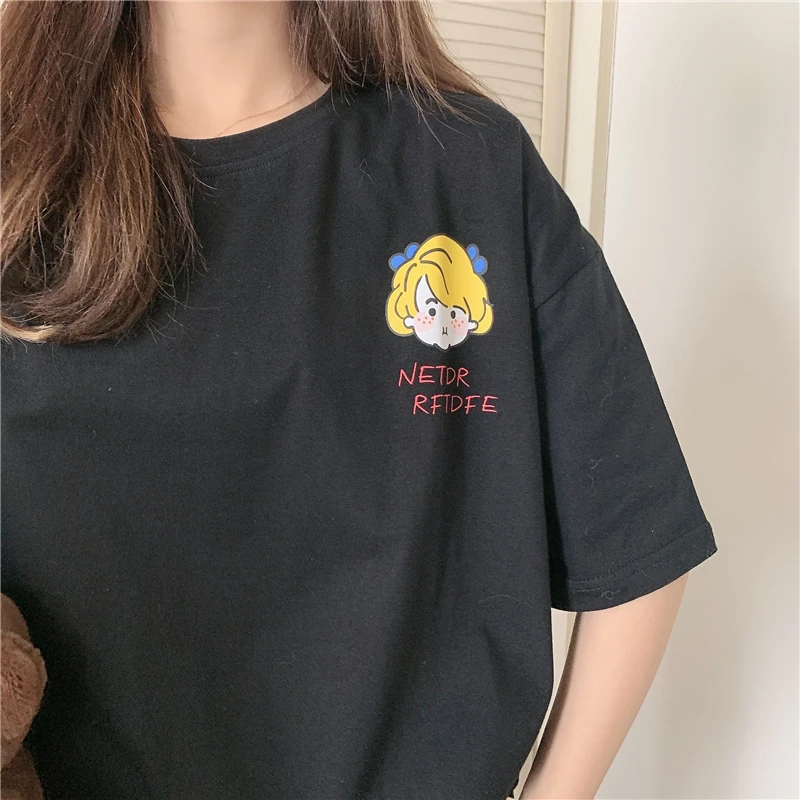 

New Short-sleeved Women's T-shirt O-Neck Top Cotton Summer Loose Letter Printing Comfortable Fashion Tshirt Casual T Shirt