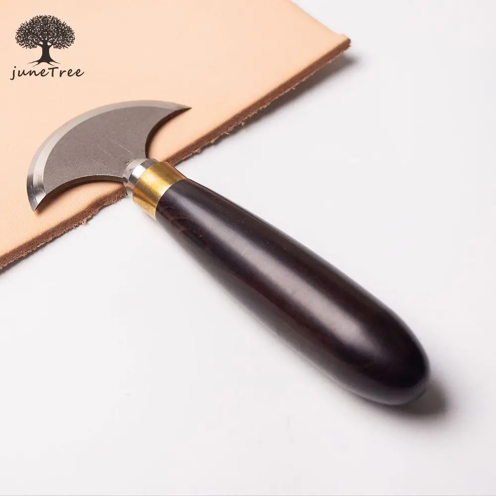 

Высококачественный нож для резки кожи Junetree с деревянной ручкой для кожевенного ремесла, инструмент из быстрорежущей стали