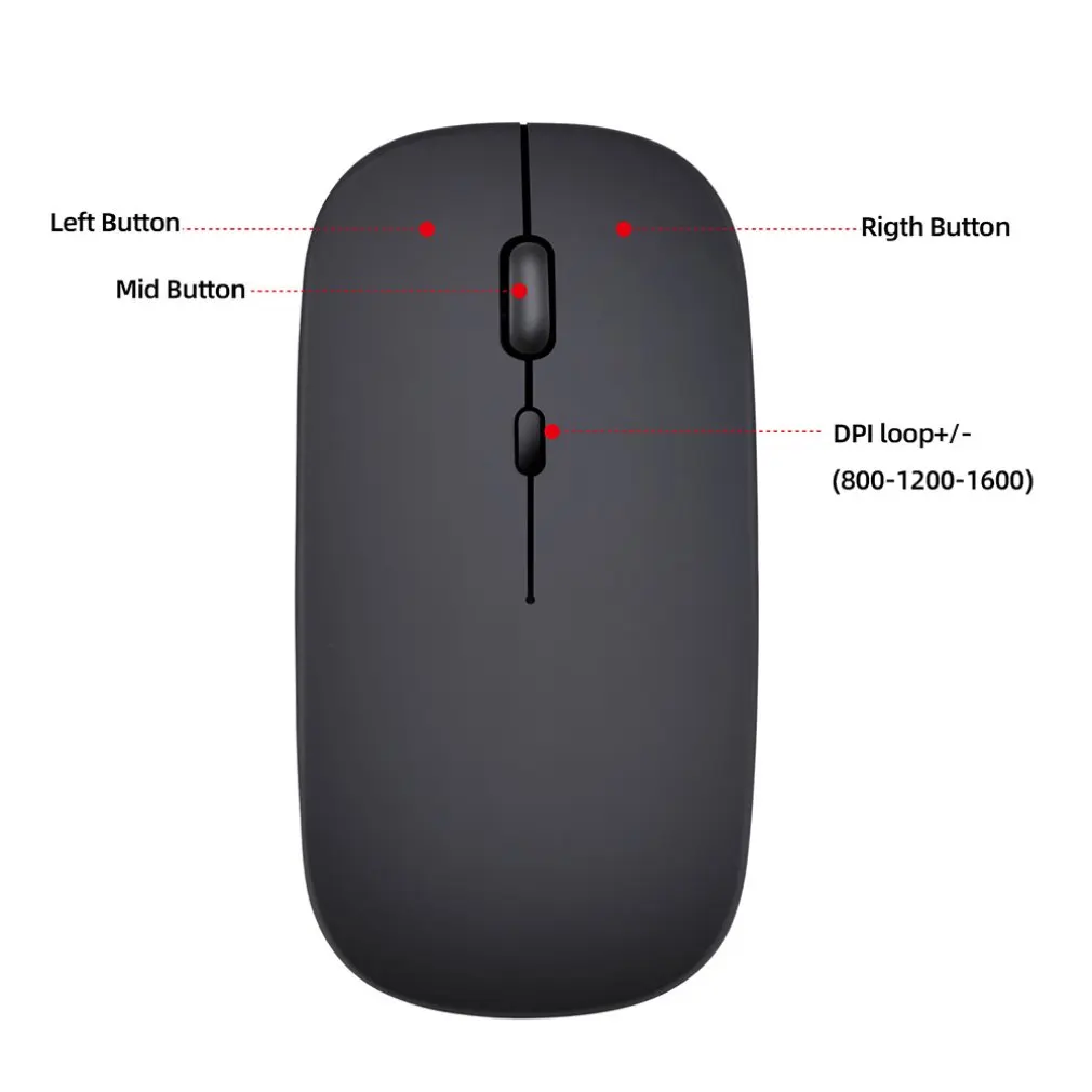 

2.4G Wireless Mouse Rechargeable Charging Ultra-Thin Silent Mouse Mute Office Notebook Mice Opto-electronic For Home Office use
