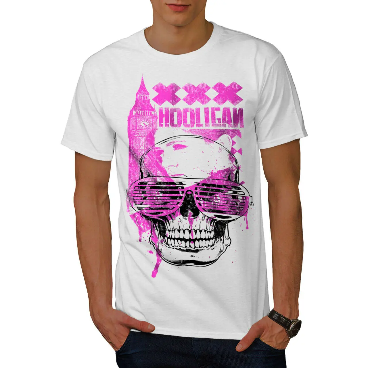 

UK Hooligan Dead Mens T-shirt, London Graphic Design Printed Tee