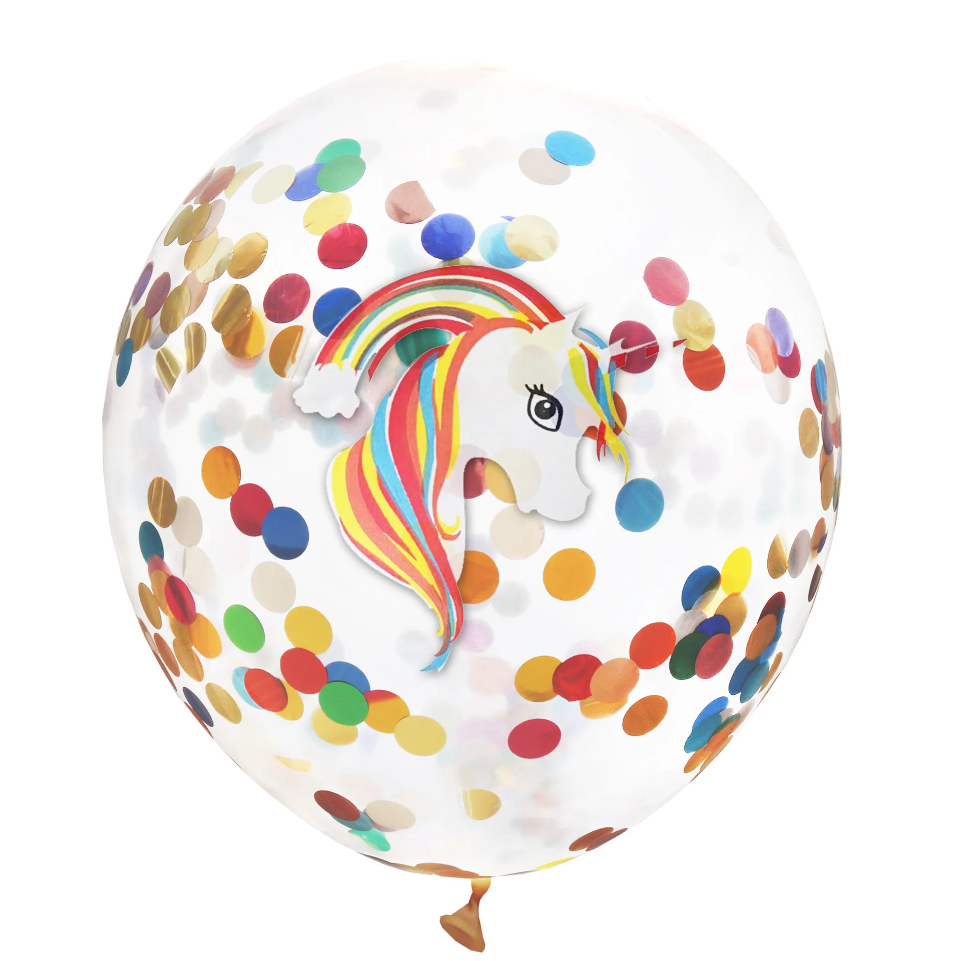 10pcs 12inch Printing colourful unicorn transparent confetti Helium Latex Balloons For baby shower birthday Party Decoration | Дом и сад