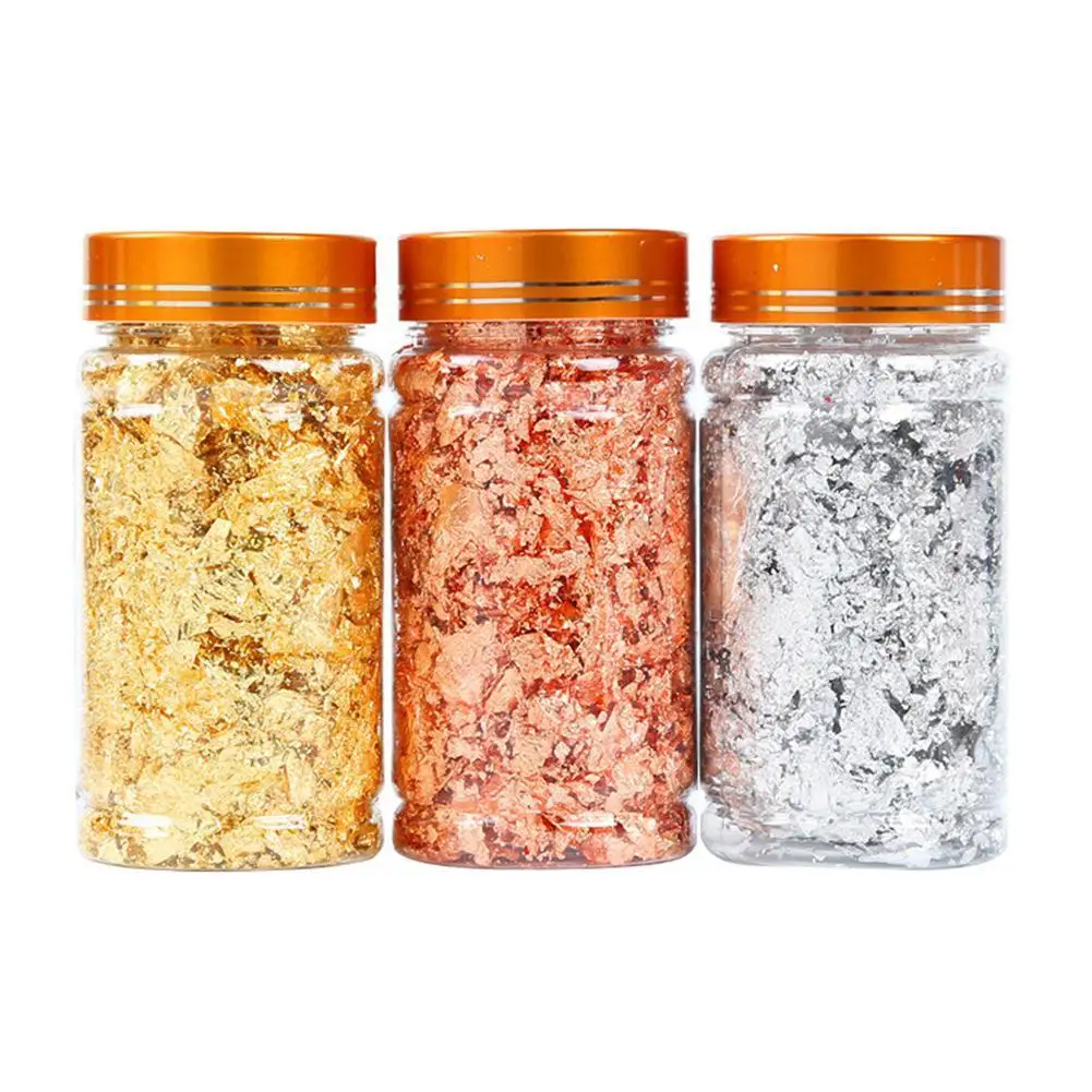 

1PC New Shiny Gold Leaf Flake Resin Epoxy Mold Art Decoration Gold Foil Fillings Materials Gilding Decor