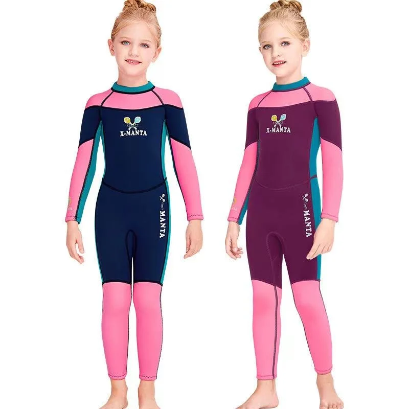 

New Neoprene 2.5mm Wetsuit For Girls Swimming Children Diving Suit Long Kids Surfing Child