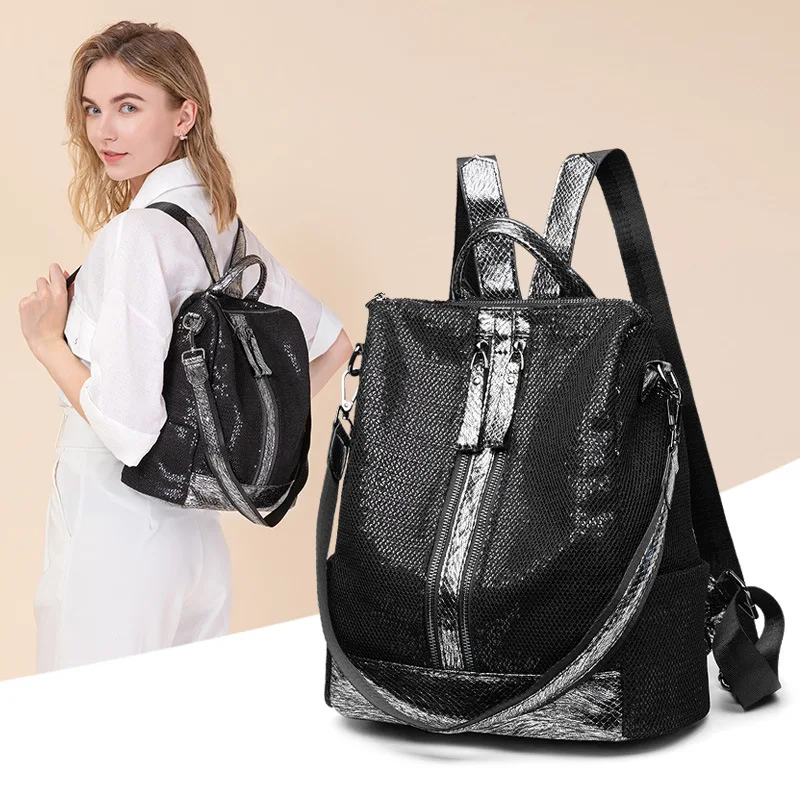2019 летняя новая сумка на плечо с блестками для женщин рюкзак отдыха студентов