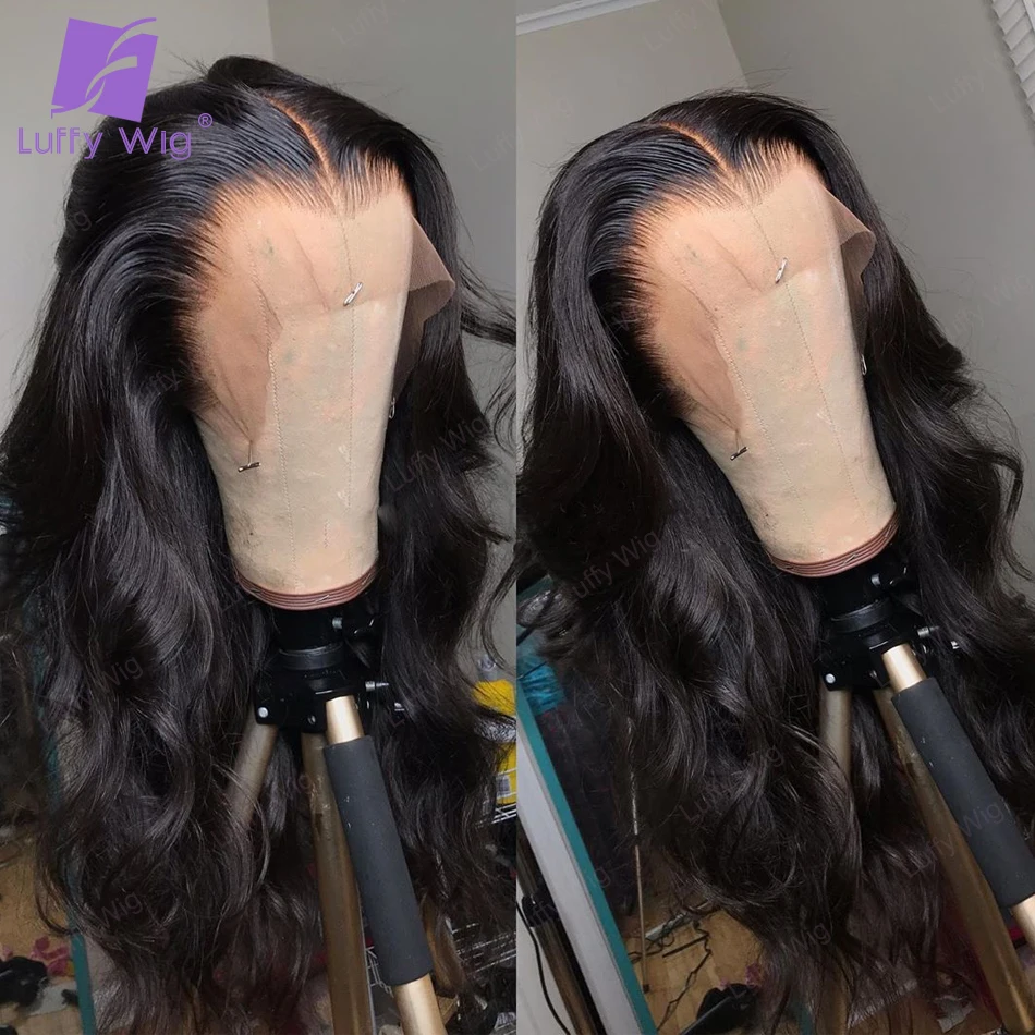 

13x6 Body Wave Lace Front Human Hair Wigs 30 inch 250 Density Brazilian Remy Hair HD Transparent Lace Wig For Black Women LUFFY