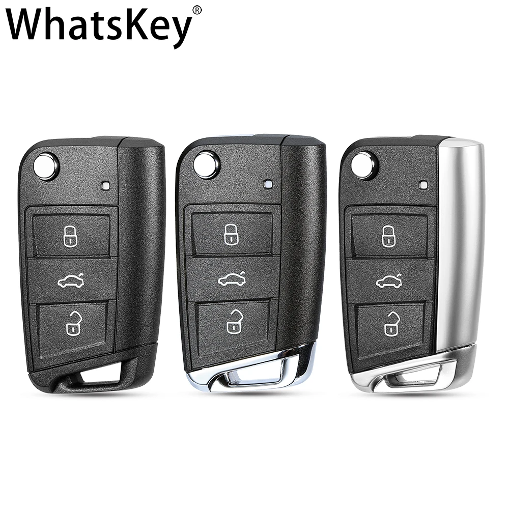Откидной Чехол для автомобильного ключа с 3 кнопками WhatsKey чехол Volkswagen Skoda Octavia A7 VW