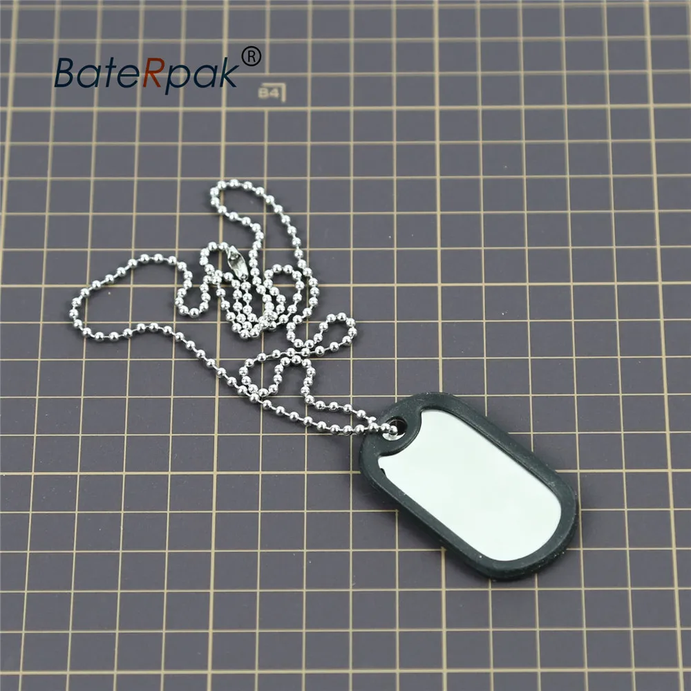 Military army Identity tag,BateRpak jewelry pendants & necklaces ,50.3*28.3*0.4mm Tag plate+Silencer ring+55cm chain 100pcs