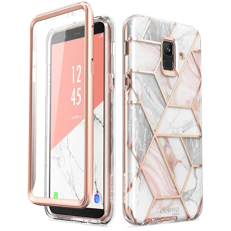 Чехол для samsung Galaxy A6() i-Blason Cosmo Full-блеск для тела мраморный бампер чехол со встроенным протектором экрана