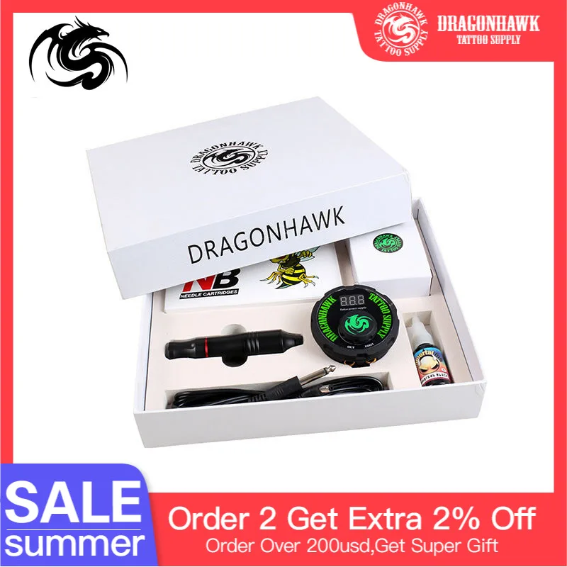 

Professional Tattoo Kit Set Rotary Tattoo Machine Pen Power Ink Sets Needles Accessories