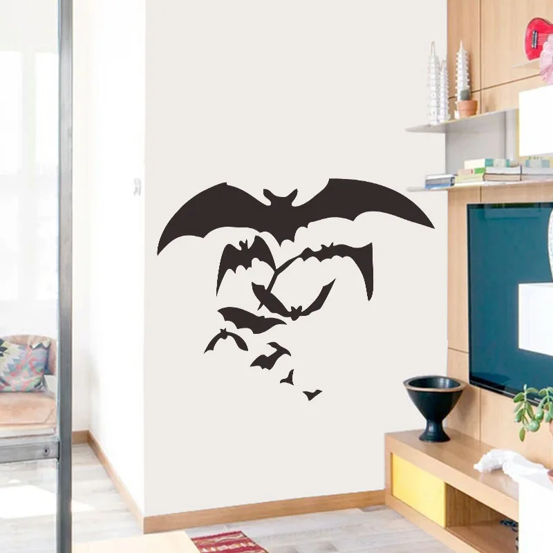 

Gothic Halloween Bat Wall Sticker Black Bat Wall Decal PVC Art Work Wall Painting Home Decoration Livingroom Home Decor