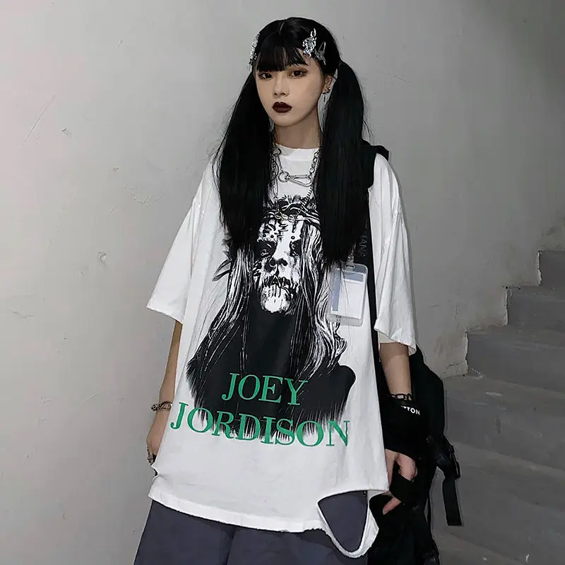 Harajuku футболка в стиле рок панк женская хип хоп Япония уличная с коротким рукавом