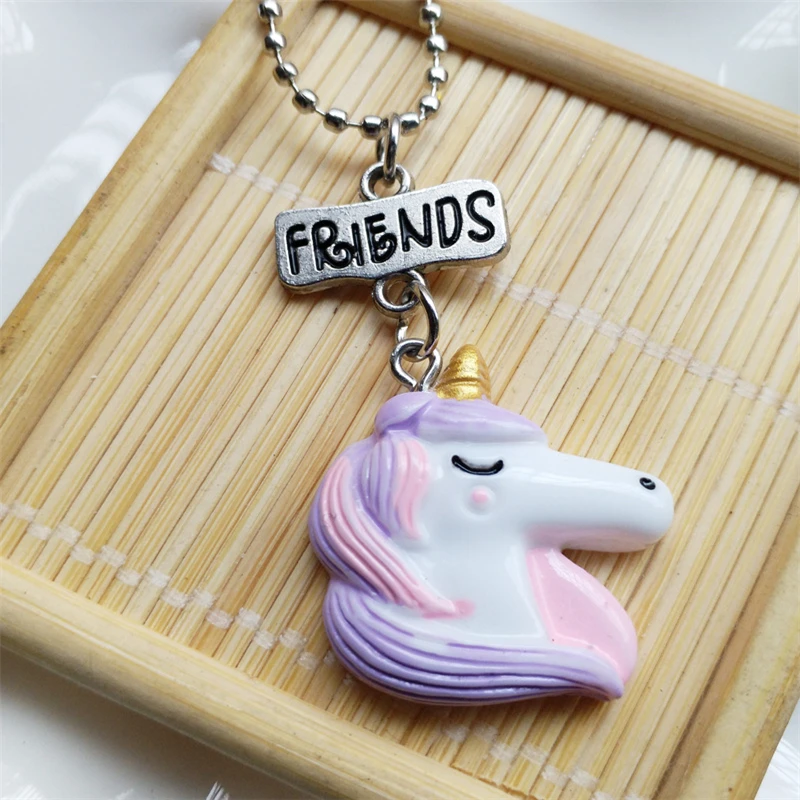 2020 популярные детские украшения лучший друг навеки Цепочки и ожерелья Единорог
