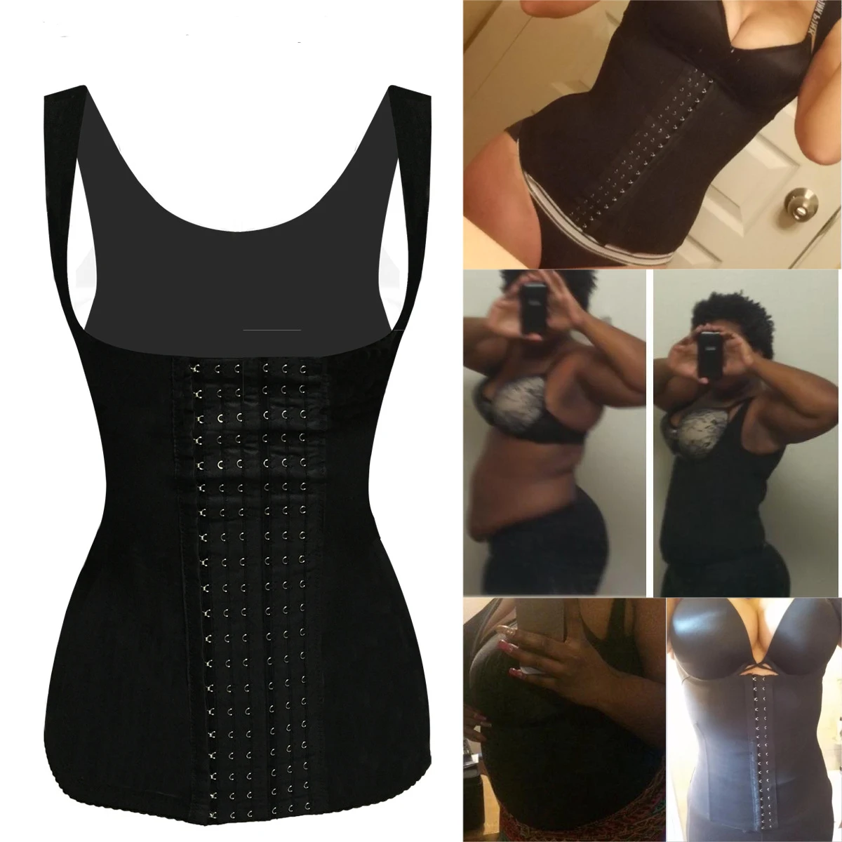 

Популярная корректирующая одежда с шестью стальными костяшками и крючком, кожаная женская корректирующая одежда, женские корсеты, топы для...