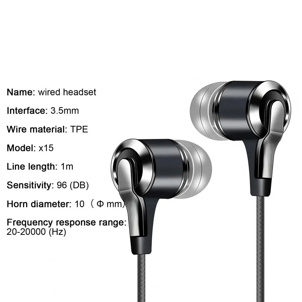 

X15 Universal Wired Earphones 3.5mm In-Ear Stereo Earbuds Headphones Sport Running Headphones Headset With Mic For Smartphone PC