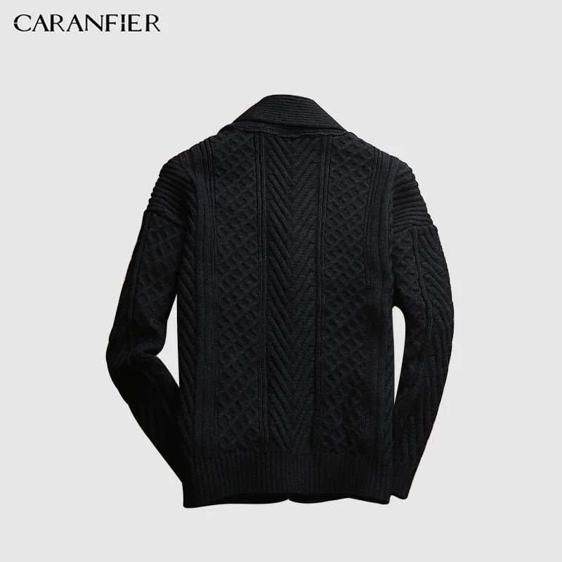 Мужской пуловер CARANFIER теплый осенний женский свитер шерстяной кардиган с длинным