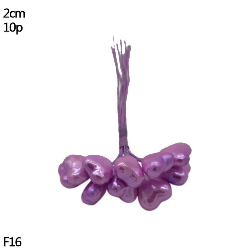 F16-10pcs purple 10/20 Вт, 30 Вт, 50 шт. фиолетовый искусственная тычинка цветы вишни ягоды букет, свадьбы, Рождества, украшение венок DIY аксессуары - Цвет: F16-10pcs purple