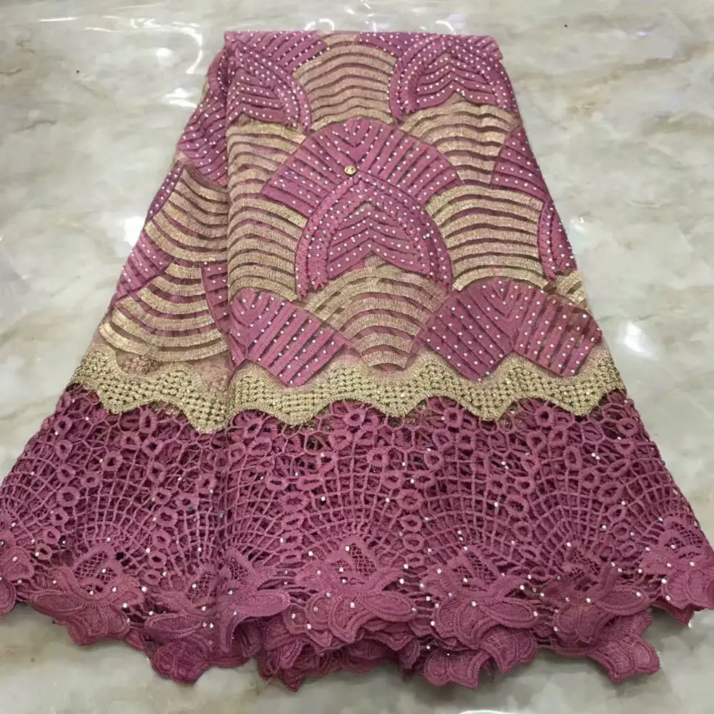 Оранжевая вышитая Тюль французская кружевная ткань для свадьбы гипюр