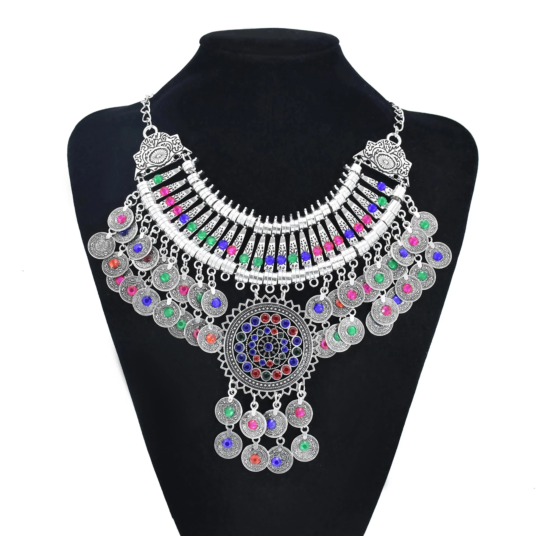 Женский ювелирный комплект из колье и серёг с кристаллами | Украшения аксессуары