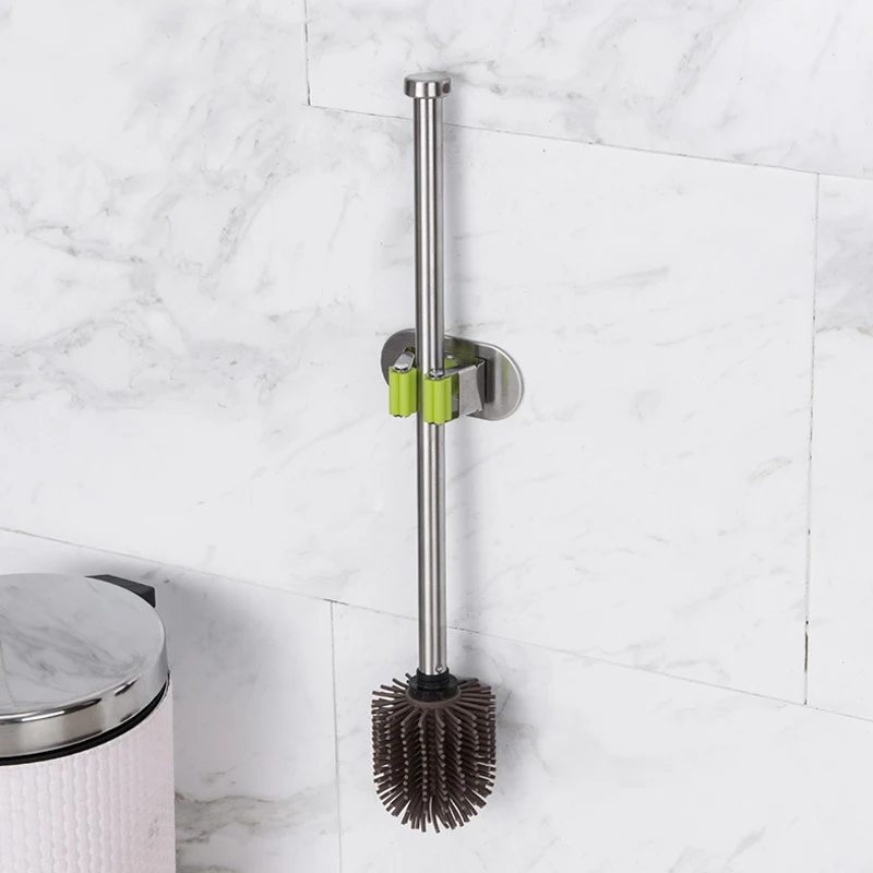 

Toilet Brush Silicone Heads Stainless Steel Handles Replacement Cleaning Tool HK3