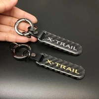1pcs metal carbon fiber car logo key ring keyring keychain for nissan x trail xtrail t30 t31 t32 accessories car styling