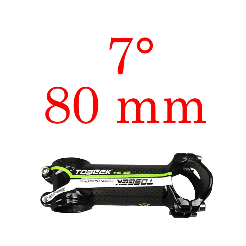 Green 80mm Toseek велосипед стержень супер светильник 102 г! Угол 7 длина 70 мм-110 мм Высококачественный углеродный алюминиевый стержень красный синий зеленый желтый Глянец - Цвет: Green 80mm