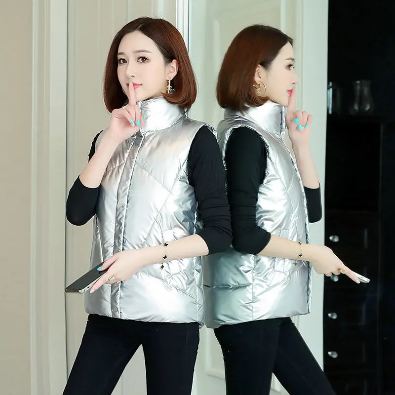 

2020 Winter New Vest Women Waistcoat Plus Size Thermal Vests for Female Fashion Casual Loose Warm Sleeveless Down Jacket G39
