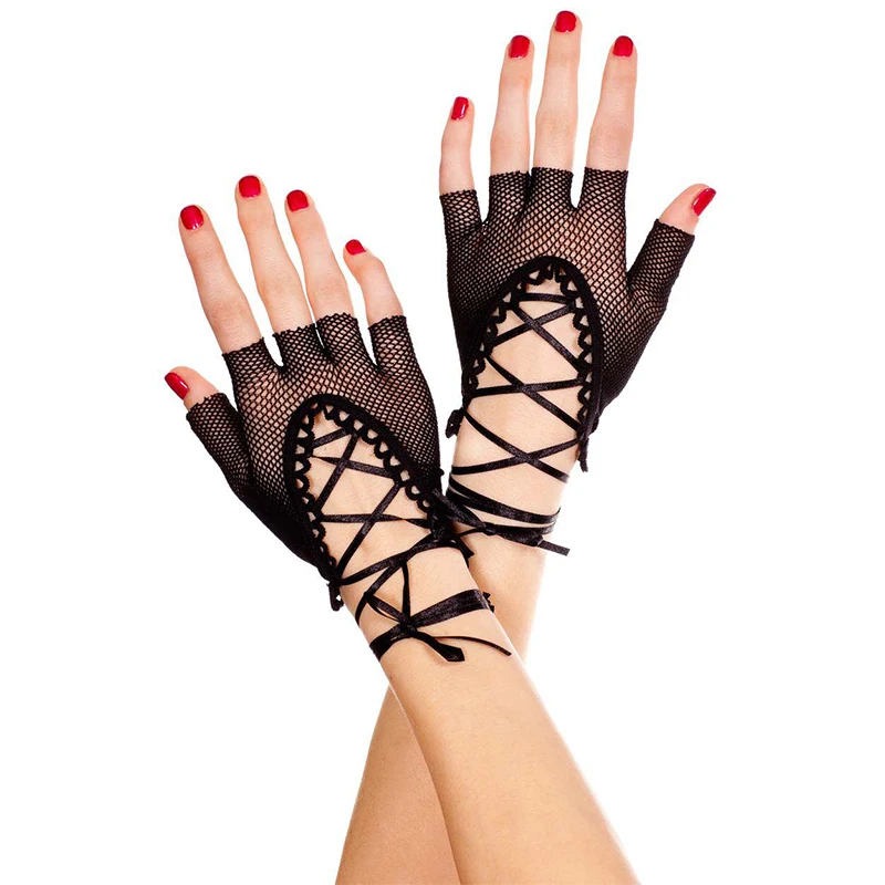 Полупальцевая рыболовная сеть перчатки без пальцев трендовые женские ажурные