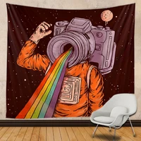 astronaut and rainbow tapestry mandala hippie kawaii room decor tapestry boho decor wall hanging tapestry