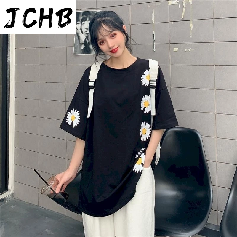 

2021 Sunflower Clothes Women Harajuku Graphic t Shirts Floral Print Tshirt Korean Style t Shirts Short Sleeve Summer T-shirts To