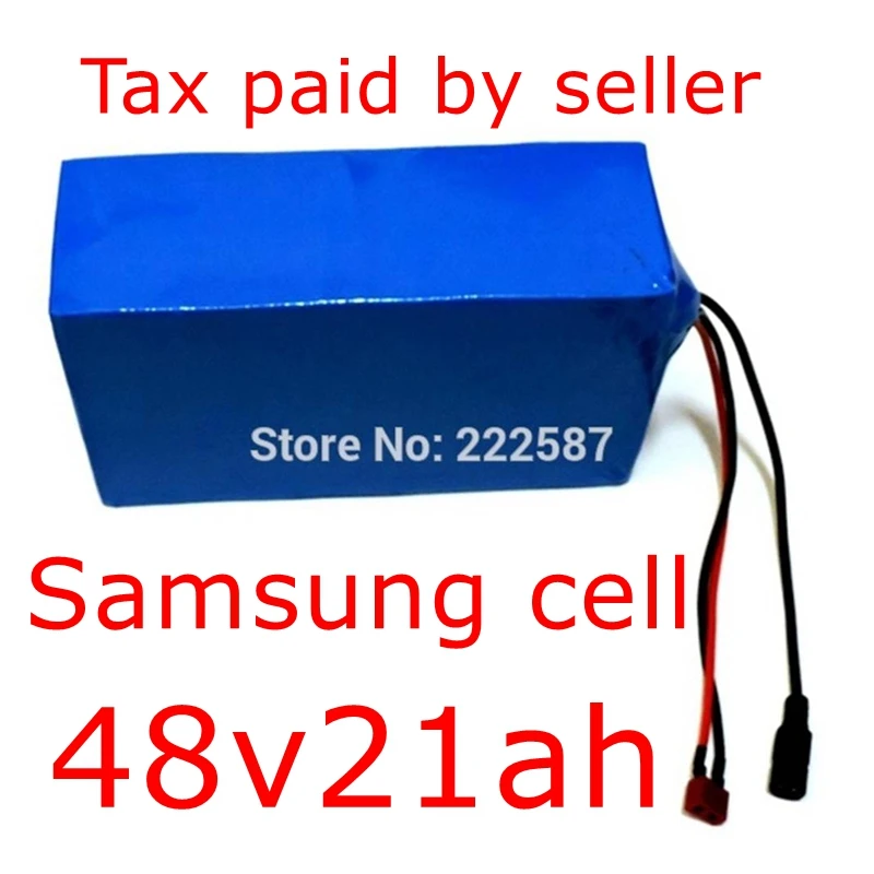 Литий ионный аккумулятор для электровелосипеда Samsung 48 В 20 Ач 21 1500 Вт 1000 750