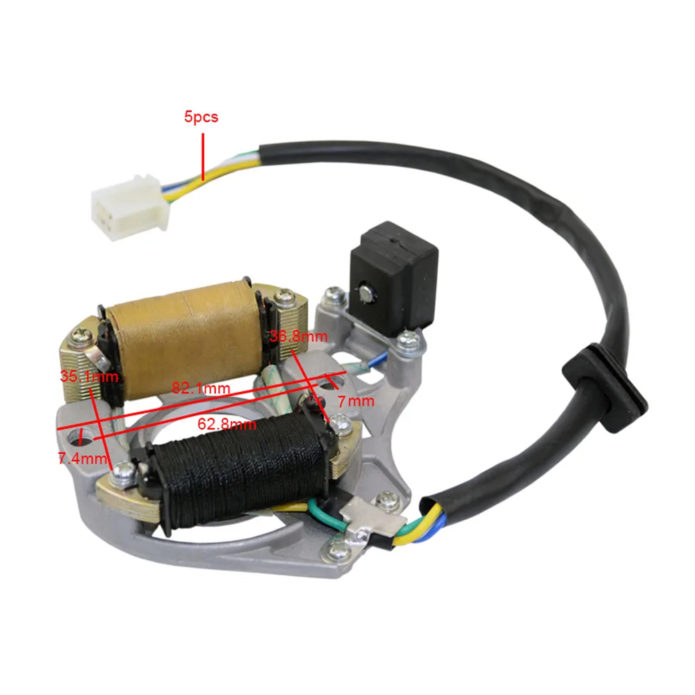 5 проводов 2 катушки статор магнитная пластина зажигания подходит для 50 110 125 куб.