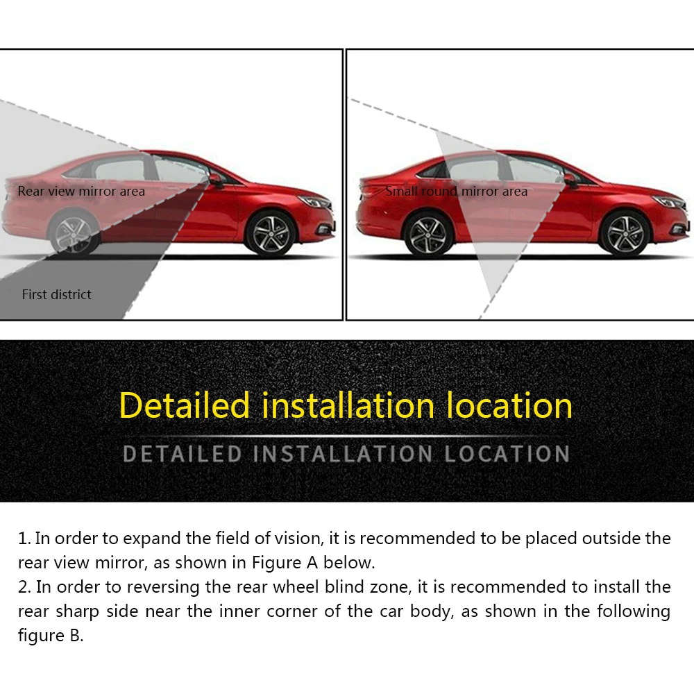 Зеркало заднего вида с поворотом нажимной на 360 градусов маленькое круглое