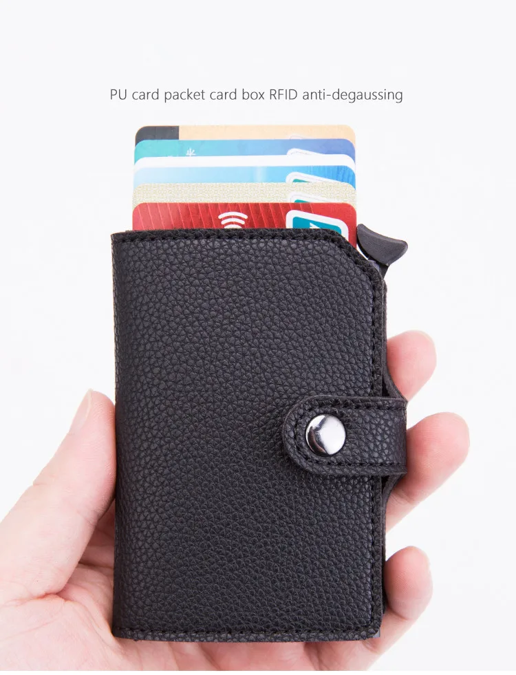 GODOMON Новые мужские и женские кошельки для кредитных карт, RFID автоматические всплывающие кошельки, металлические кошельки, мини-держатель для карт бумажники