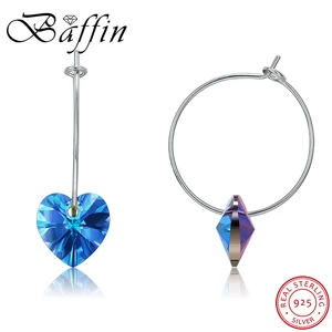 Серьги-кольца женские круглые из серебра 925 пробы