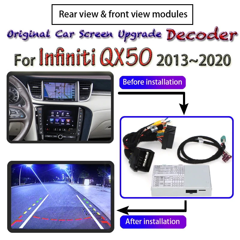 

For Infiniti QX30 QX50 QX60 QX70 2013~2020 Rear View Camera Adapter Reverse Original Car Screen Upgrading Camera Module Decoder