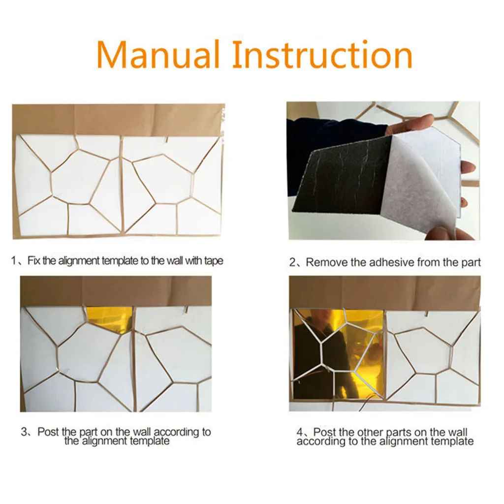 Креативные геометрические зеркальные наклейки с кристаллами Леопардовый цвет