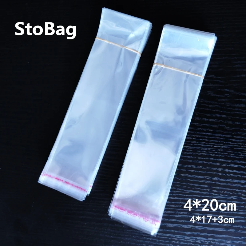 StoBag 1000 шт. 4*20 см маленькие женские сумки тонкая упаковка самоклеящийся пакет