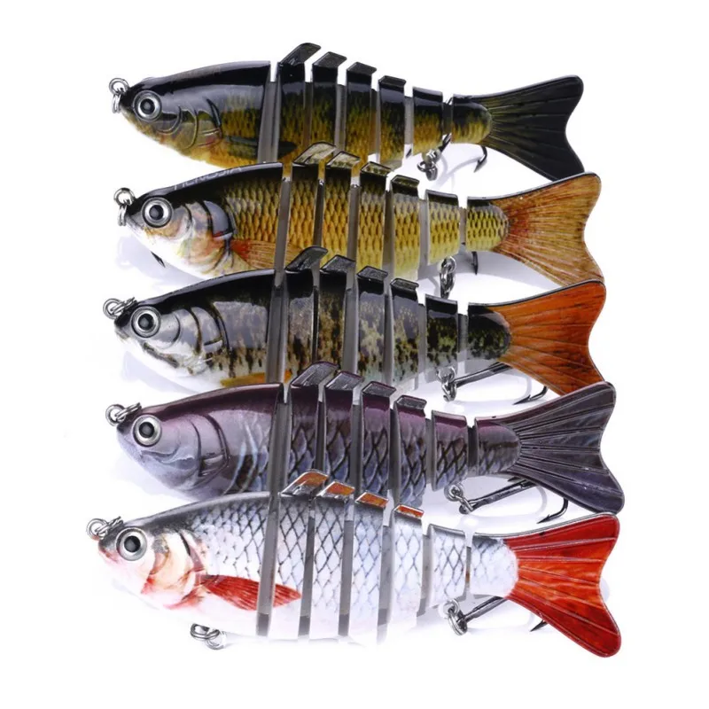 

1pcs/Winter Fishing Gear Bionic Multi-section Swim Hard Bait10cm/15.5g Artificial Wobbler Rotating Trolling Pike Carp Crank Lure